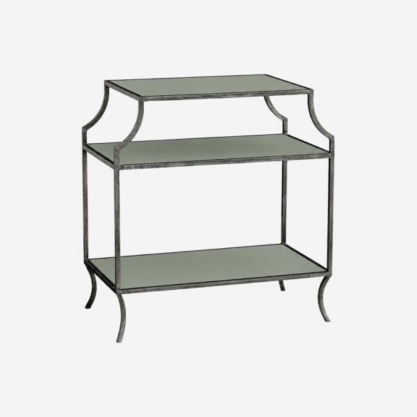 MILLA SIDE TABLE WITH WOOD SHELVES