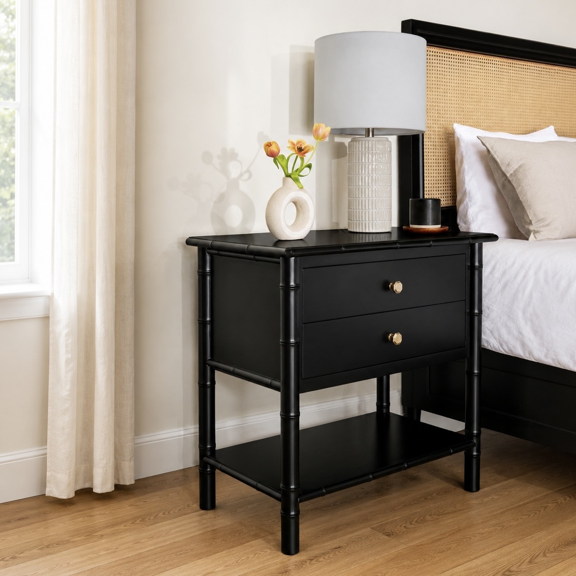 FLEMING 2 DRAWER SIDE TABLE - Image 5